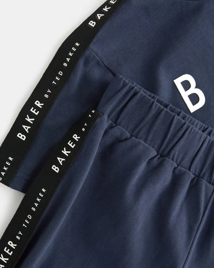 Kids KALOYAN 8211 2 Pack Of Branded Short Pyjama Sets Navy Ted Baker Tops