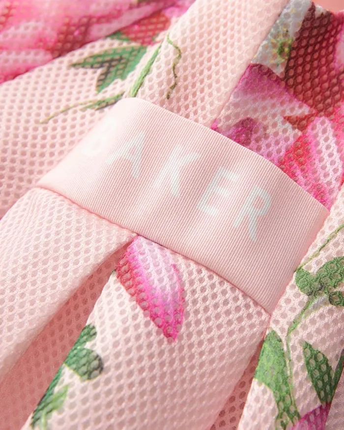 Kids KEEYLII 8211 Sleeveless Floral Pleated Mesh Dress Pink Ted Baker Dresses Kids KEEYLII 8211 Sleeveless Floral Pleated Mesh Dress Pink Ted Baker Dresses