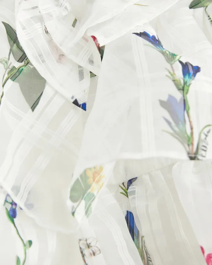Kids LACENN 8211 Floral Oversized Frill Layered Dress White Ted Baker Dresses Kids LACENN 8211 Floral Oversized Frill Layered Dress White Ted Baker Dresses