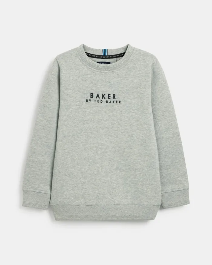 Kids LISSEO 8211 Branded Cotton Sweatshirt Grey Ted Baker Tops Kids LISSEO 8211 Branded Cotton Sweatshirt Grey Ted Baker Tops