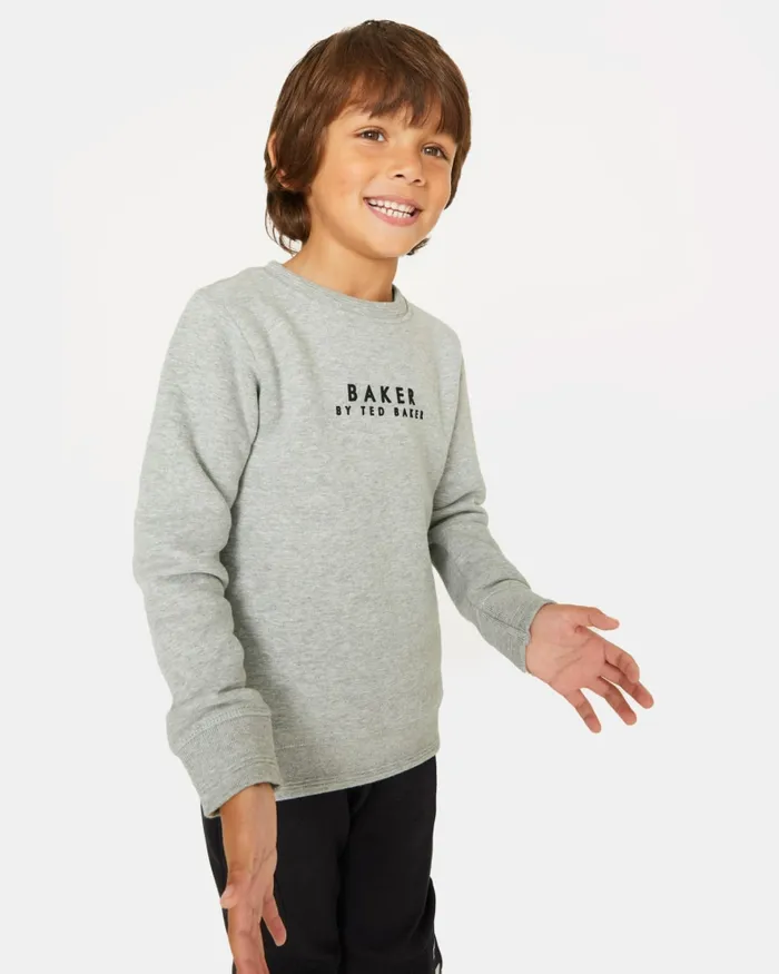 Kids LISSEO 8211 Branded Cotton Sweatshirt Grey Ted Baker Tops Kids LISSEO 8211 Branded Cotton Sweatshirt Grey Ted Baker Tops