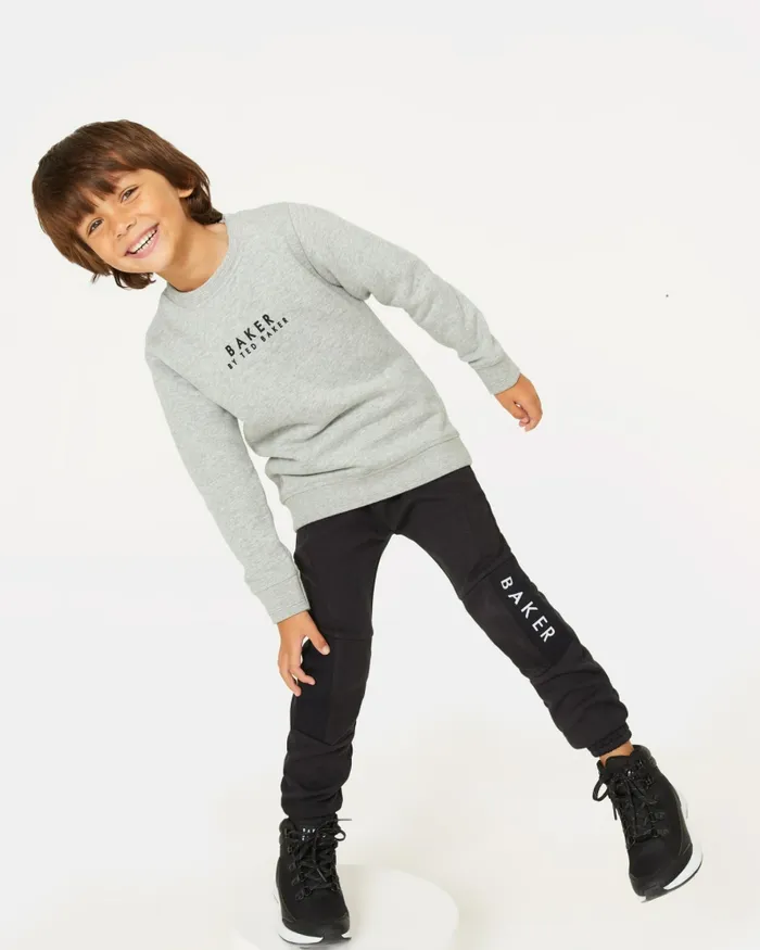 Kids LISSEO 8211 Branded Cotton Sweatshirt Grey Ted Baker Tops Kids LISSEO 8211 Branded Cotton Sweatshirt Grey Ted Baker Tops
