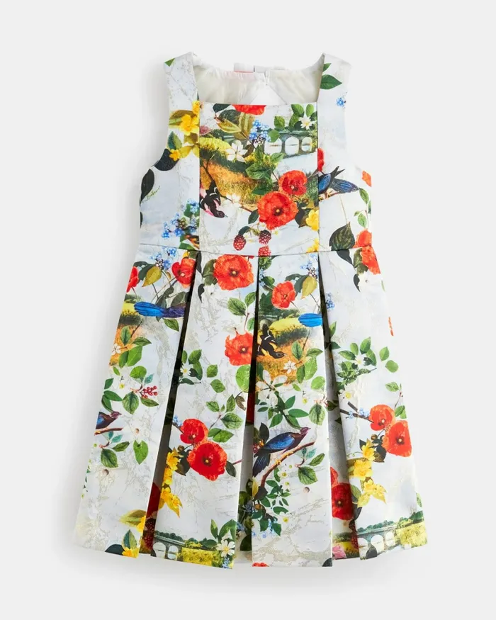 Kids LOREYY 8211 Sleeveless Floral Jacquard Pleated Dress Multicoloured Ted Baker Dresses Kids LOREYY 8211 Sleeveless Floral Jacquard Pleated Dress Multicoloured Ted Baker Dresses