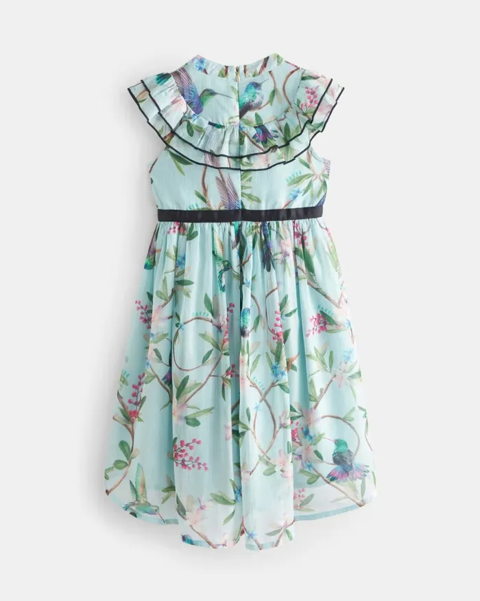 Kids LOTTAR 8211 Ruffled Bodice Floral Chiffon Dress Green Ted Baker Dresses Kids LOTTAR 8211 Ruffled Bodice Floral Chiffon Dress Green Ted Baker Dresses