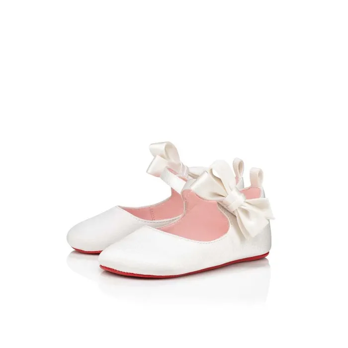 Kids Lou Babe Ballerinas 8211 Crepe Satin 8211 Bianco 8211 Baby Christian Louboutin Girls