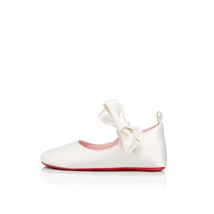 Kids Lou Babe Ballerinas 8211 Crepe Satin 8211 Bianco 8211 Baby Christian Louboutin Girls