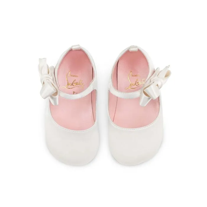 Kids Lou Babe Ballerinas 8211 Crepe Satin 8211 Bianco 8211 Baby Christian Louboutin Girls