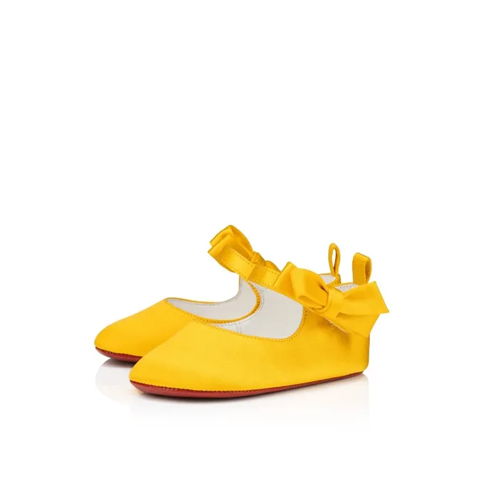 Kids Lou Babe Ballerinas 8211 Crepe Satin 8211 Pollen Christian Louboutin Girls
