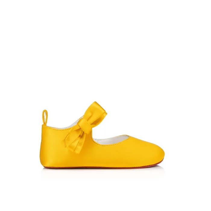 Kids Lou Babe Ballerinas 8211 Crepe Satin 8211 Pollen Christian Louboutin Girls