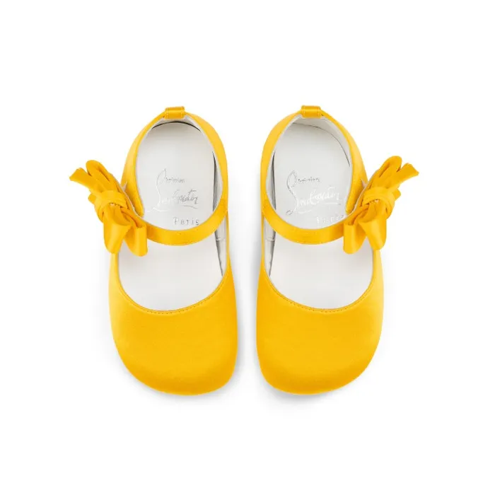 Kids Lou Babe Ballerinas 8211 Crepe Satin 8211 Pollen Christian Louboutin Girls