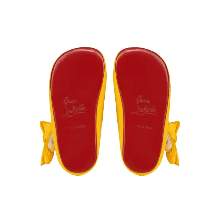 Kids Lou Babe Ballerinas 8211 Crepe Satin 8211 Pollen Christian Louboutin Girls