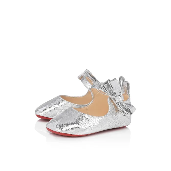 Kids Lou Babe Ballerinas 8211 Star Specchio Leather 8211 Silver 8211 Baby Christian Louboutin Girls