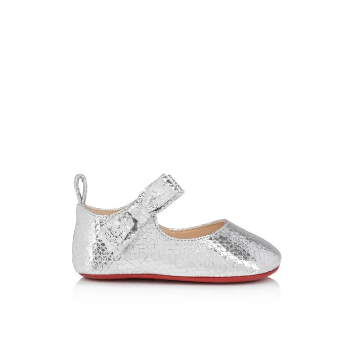 Kids Lou Babe Ballerinas 8211 Star Specchio Leather 8211 Silver 8211 Baby Christian Louboutin Girls