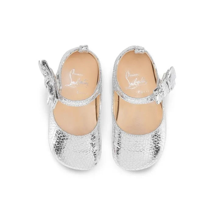 Kids Lou Babe Ballerinas 8211 Star Specchio Leather 8211 Silver 8211 Baby Christian Louboutin Girls