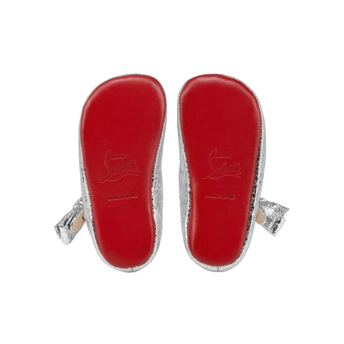 Kids Lou Babe Ballerinas 8211 Star Specchio Leather 8211 Silver 8211 Baby Christian Louboutin Girls