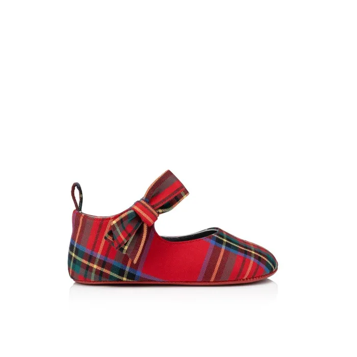 Kids Lou Babe Ballerinas 8211 Tartan Printed Cotton 8211 Multicolor Christian Louboutin Girls