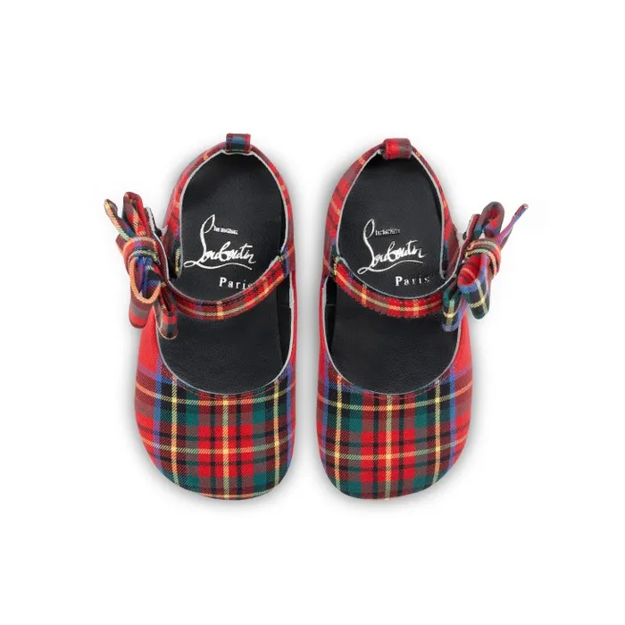 Kids Lou Babe Ballerinas 8211 Tartan Printed Cotton 8211 Multicolor Christian Louboutin Girls