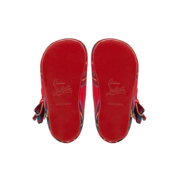 Kids Lou Babe Ballerinas 8211 Tartan Printed Cotton 8211 Multicolor Christian Louboutin Girls