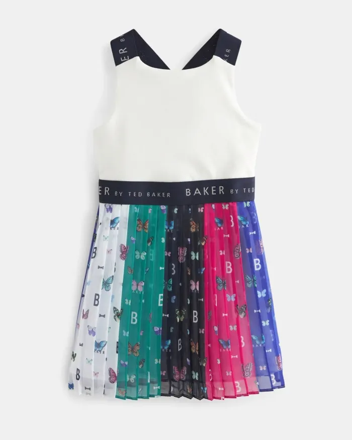 Kids NANCIEY 8211 Butterfly Print Pleated Mockable Dress Multicoloured Ted Baker Dresses