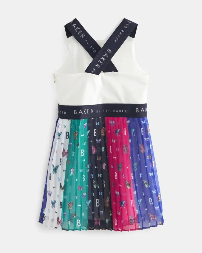 Kids NANCIEY 8211 Butterfly Print Pleated Mockable Dress Multicoloured Ted Baker Dresses