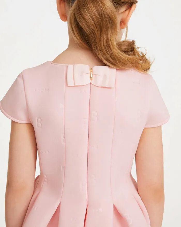 Kids NEVES 8211 Debossed Scuba Dress Pink Ted Baker Dresses