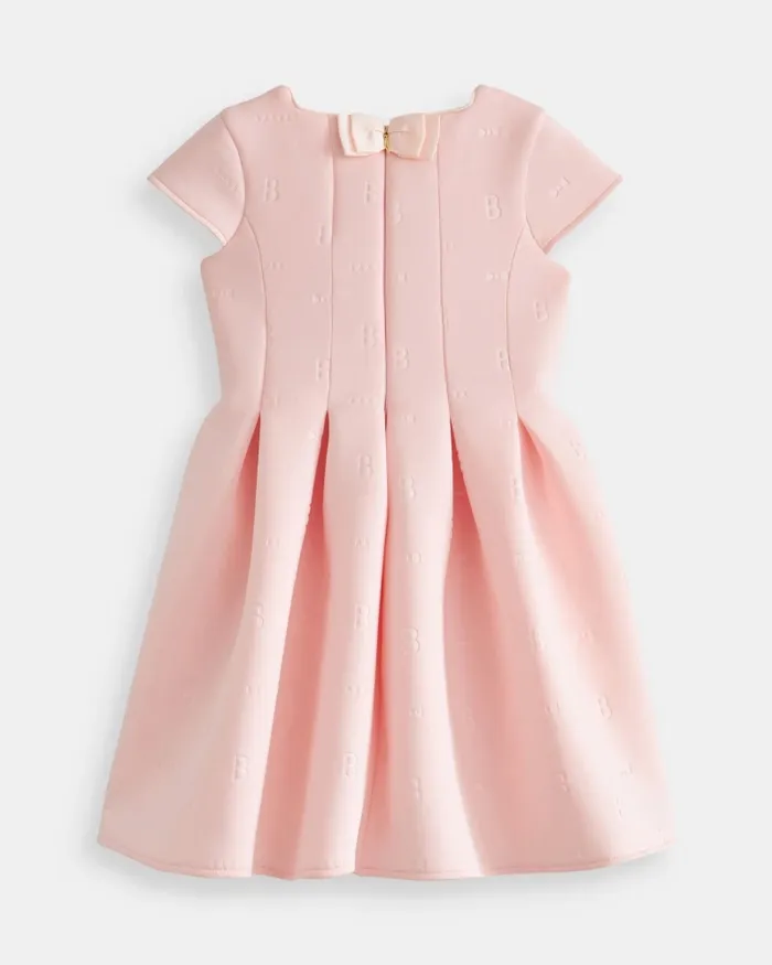 Kids NEVES 8211 Debossed Scuba Dress Pink Ted Baker Dresses