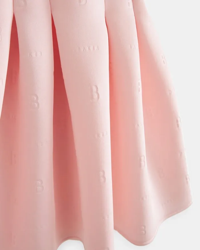 Kids NEVES 8211 Debossed Scuba Dress Pink Ted Baker Dresses