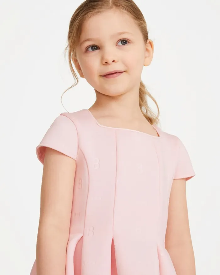 Kids NEVES 8211 Debossed Scuba Dress Pink Ted Baker Dresses