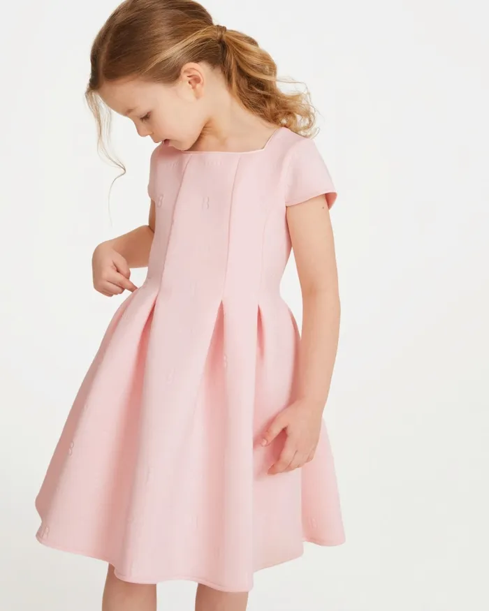 Kids NEVES 8211 Debossed Scuba Dress Pink Ted Baker Dresses