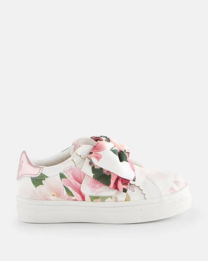Kids NOVATAY 8211 Floral Print Bow Trainers White Ted Baker Younger Girls Kids NOVATAY 8211 Floral Print Bow Trainers White Ted Baker Younger Girls