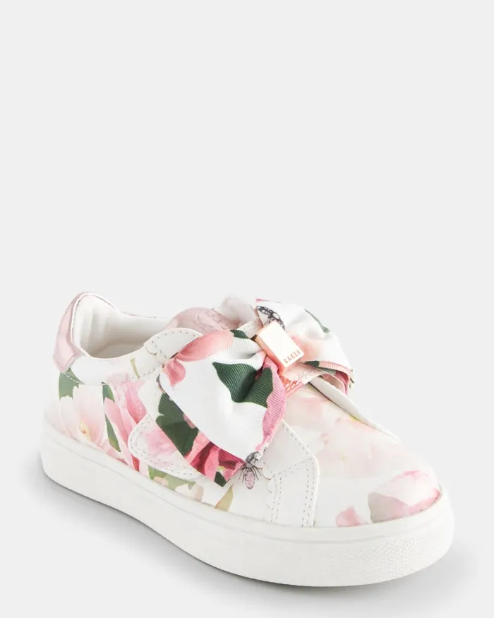 Kids NOVATAY 8211 Floral Print Bow Trainers White Ted Baker Younger Girls Kids NOVATAY 8211 Floral Print Bow Trainers White Ted Baker Younger Girls