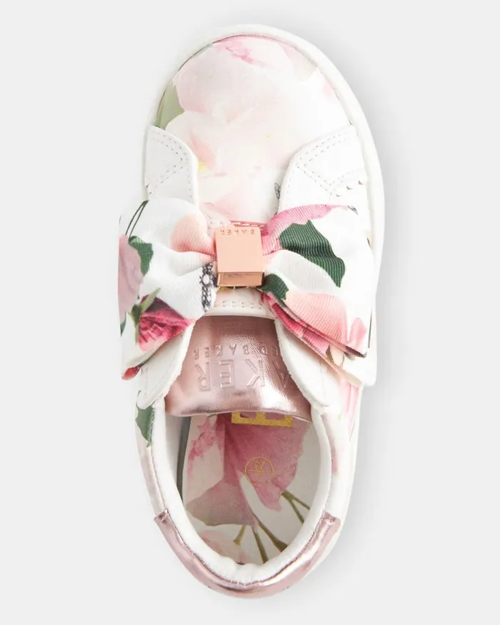 Kids NOVATAY 8211 Floral Print Bow Trainers White Ted Baker Younger Girls Kids NOVATAY 8211 Floral Print Bow Trainers White Ted Baker Younger Girls
