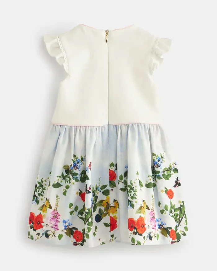 Kids PHOEEBS 8211 Frill Sleeve Printed Mockable Dress Multicoloured Ted Baker Younger Girls