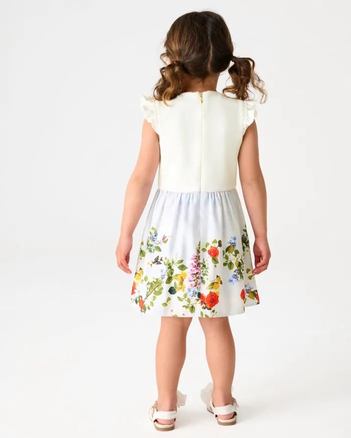 Kids PHOEEBS 8211 Frill Sleeve Printed Mockable Dress Multicoloured Ted Baker Younger Girls