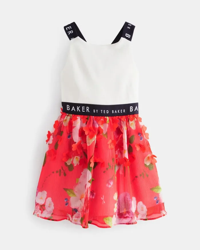 Kids PIPIEE 8211 Sleeveless Mockable 3D Flower Dress Red Ted Baker Dresses Kids PIPIEE 8211 Sleeveless Mockable 3D Flower Dress Red Ted Baker Dresses