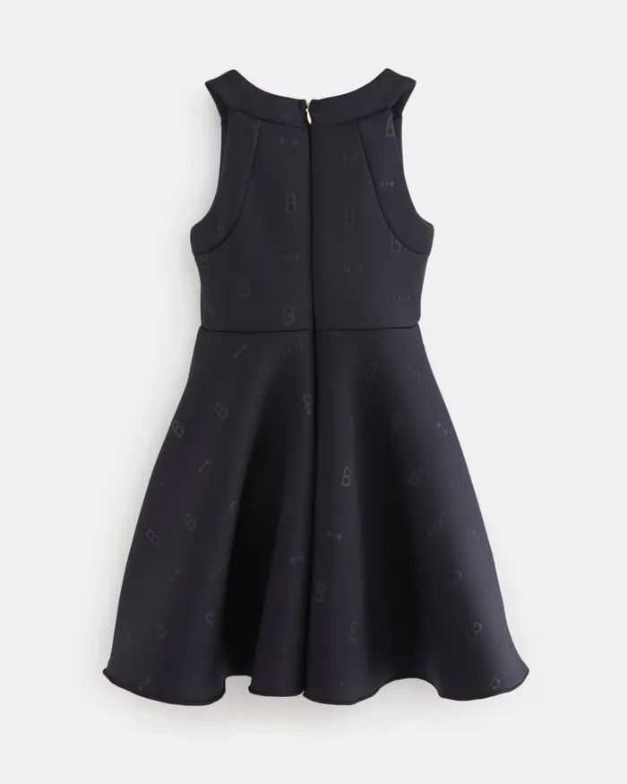 Kids REMELE 8211 Logo Detail Sleeveless Scuba Dress Navy Ted Baker Dresses