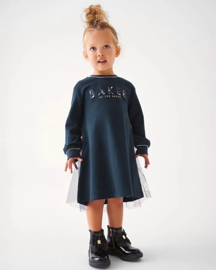 Kids ROIS 8211 Mesh Back Sweatshirt Dress Navy Ted Baker Dresses Kids ROIS 8211 Mesh Back Sweatshirt Dress Navy Ted Baker Dresses