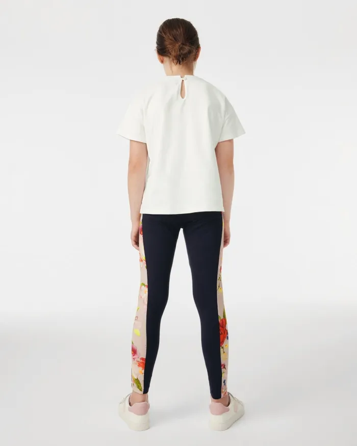 Kids ROWSSA 8211 Organza TShirt And Panel Leggings Set Navy Ted Baker Older Girls