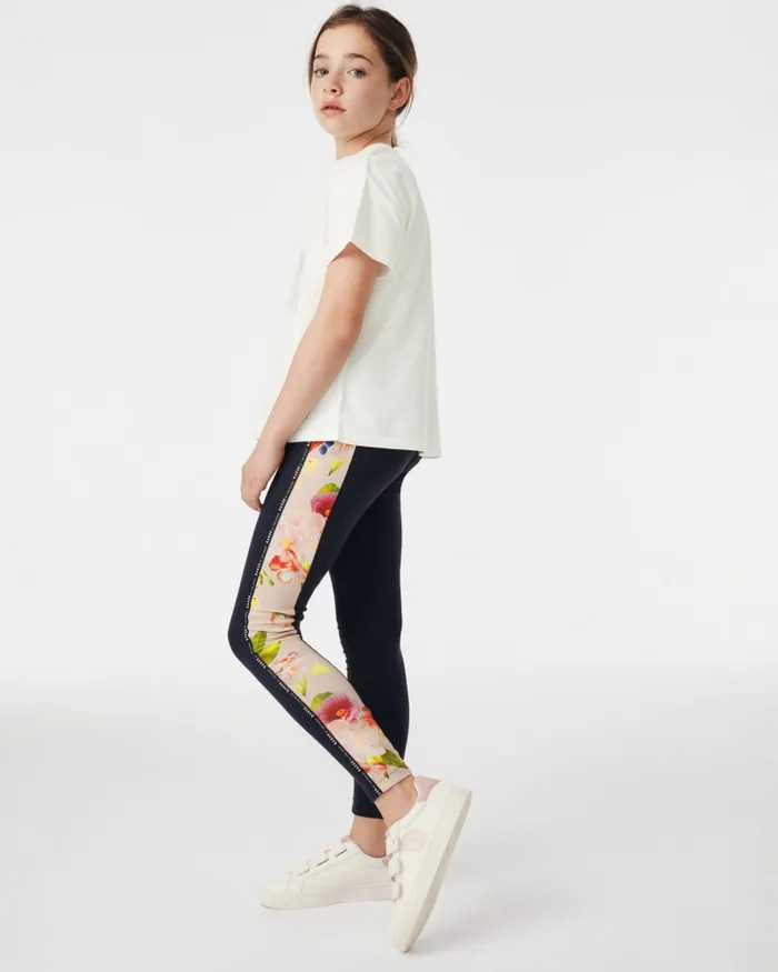 Kids ROWSSA 8211 Organza TShirt And Panel Leggings Set Navy Ted Baker Older Girls