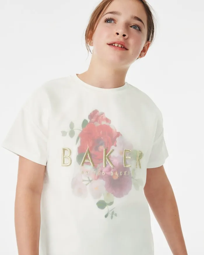 Kids ROWSSA 8211 Organza TShirt And Panel Leggings Set Navy Ted Baker Older Girls