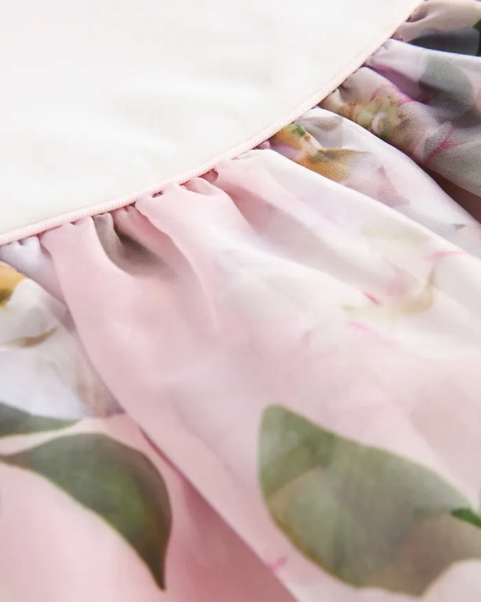 Kids RUBIIEE 8211 Floral Organza Puff Sleeve Dress Pink Ted Baker Dresses Kids RUBIIEE 8211 Floral Organza Puff Sleeve Dress Pink Ted Baker Dresses