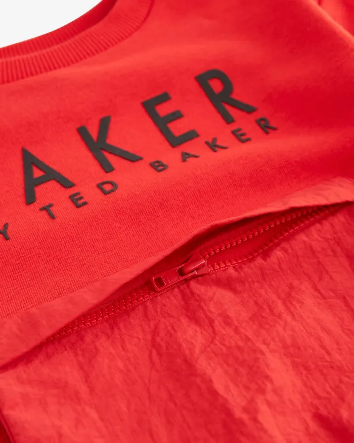 Kids SANDU 8211 Pocket Detail Sweatshirt And Shorts Set Red Ted Baker Tops Kids SANDU 8211 Pocket Detail Sweatshirt And Shorts Set Red Ted Baker Tops