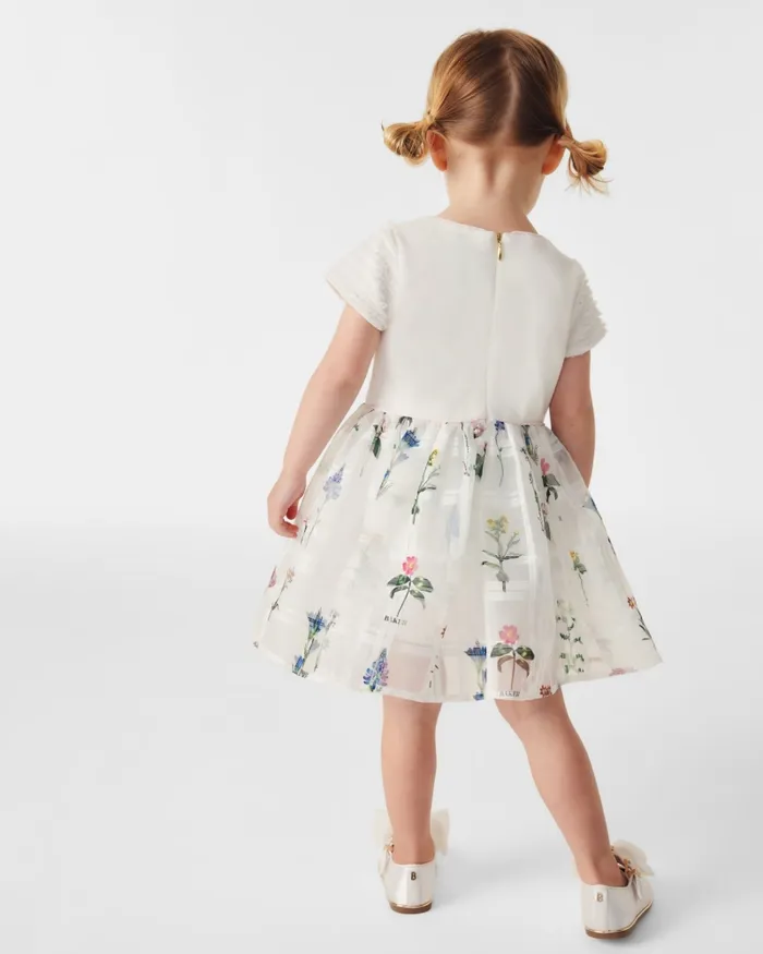 Kids SOFFEY 8211 Floral Organza Skirt Mockable Dress White Ted Baker Dresses Kids SOFFEY 8211 Floral Organza Skirt Mockable Dress White Ted Baker Dresses