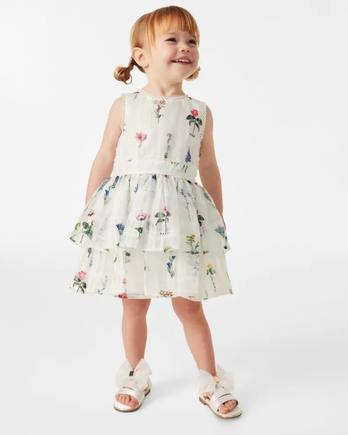 Kids SWEETIY 8211 Floral Burnout Tiered Dress White Ted Baker Dresses Kids SWEETIY 8211 Floral Burnout Tiered Dress White Ted Baker Dresses