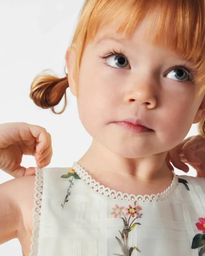 Kids SWEETIY 8211 Floral Burnout Tiered Dress White Ted Baker Dresses Kids SWEETIY 8211 Floral Burnout Tiered Dress White Ted Baker Dresses