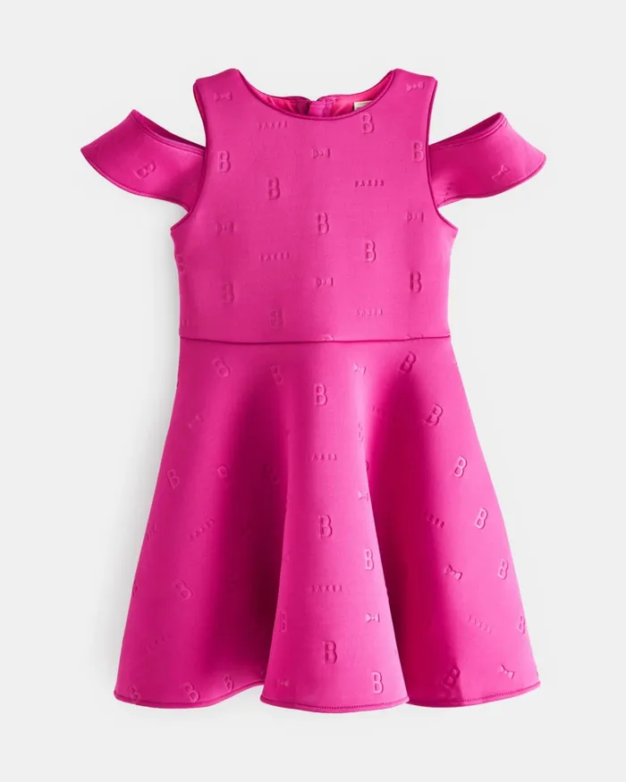 Kids TRUDILA 8211 Tiered Scuba Dress Pink Ted Baker Dresses