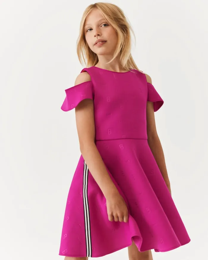 Kids TRUDILA 8211 Tiered Scuba Dress Pink Ted Baker Dresses