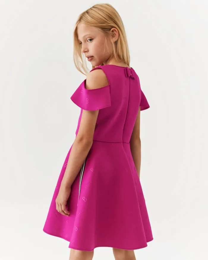 Kids TRUDILA 8211 Tiered Scuba Dress Pink Ted Baker Dresses