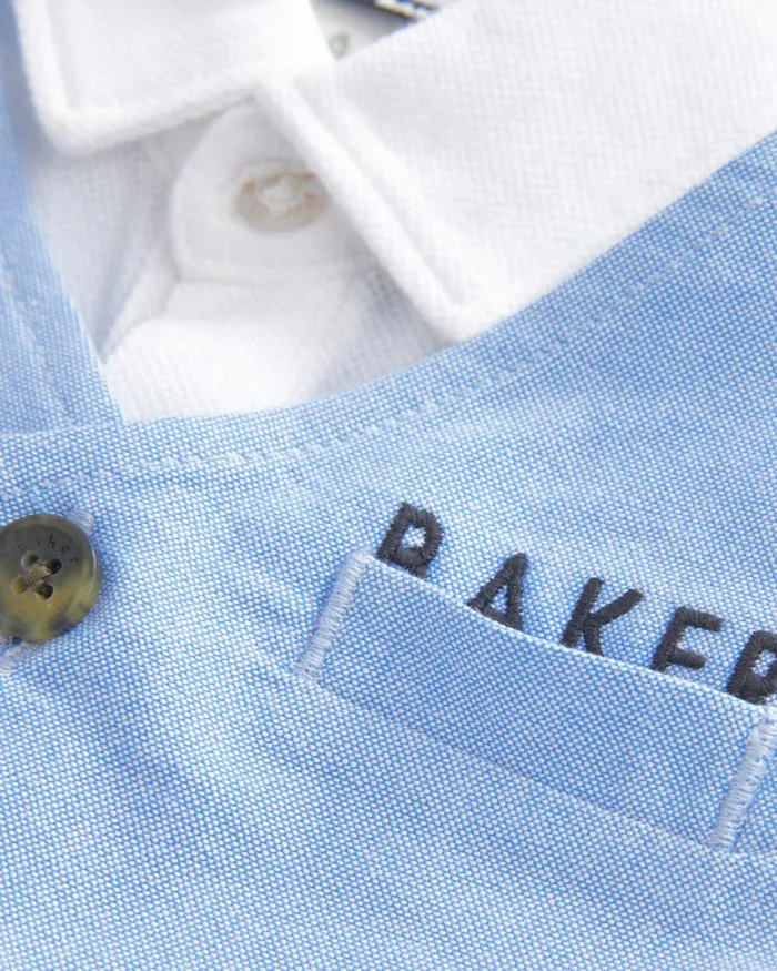 Kids VASILE 8211 Mockable Romper Suit With Bow Tie Blue Ted Baker Baby