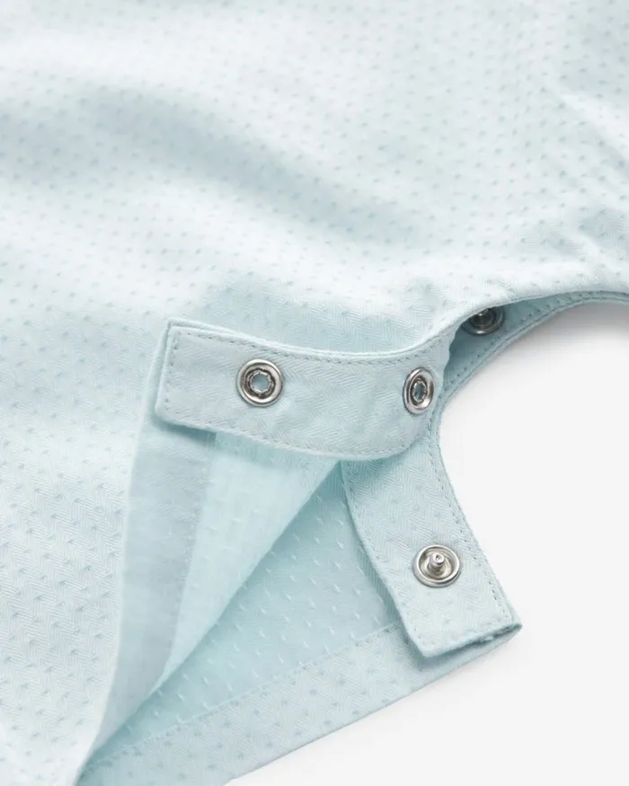 Kids VIOREL 8211 Collared Short Sleeve Cotton Romper Blue Ted Baker Baby